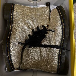 Gold and Silver sparkly Doc Marten boots